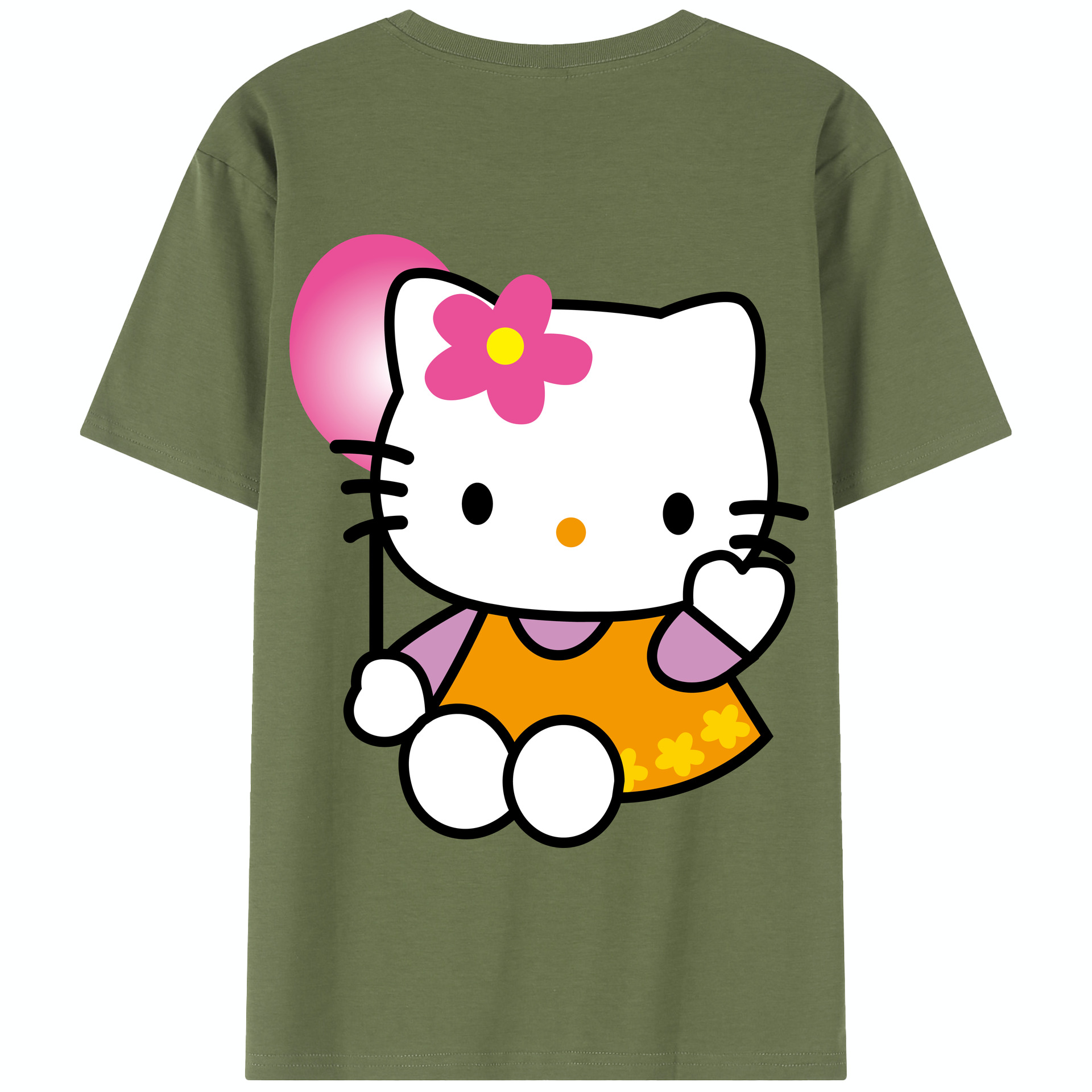 （画像用） Hello Kitty ハローキティ 綿100％半袖Tシャツ（背面プリント）